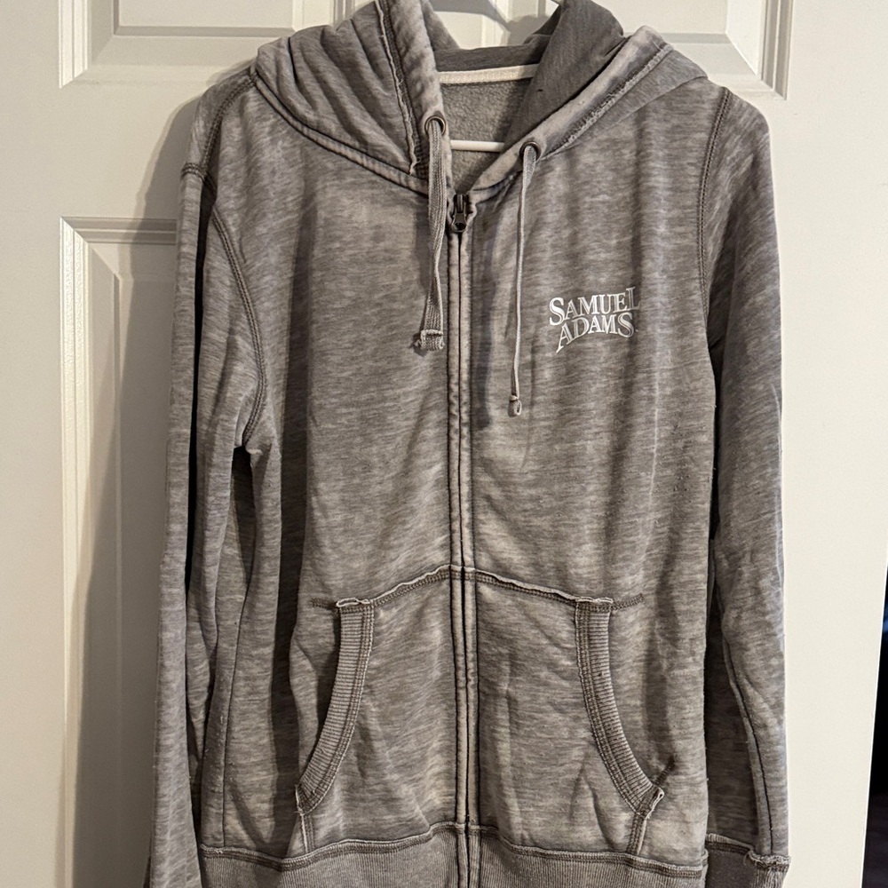 Samuel Adams Gray Zip-Up Hoodie